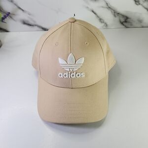 Adidas Cap. Beige Trefoil Logo Baseball Hat Adjustable